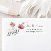 Elegant waterverf modern wildflower adres etiket (Insitu)