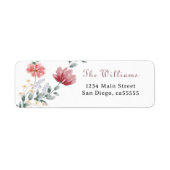 Elegant waterverf modern wildflower adres etiket (Voorkant)