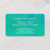 Elegant Waterverf Moderne Minimale Blauw Groen Visitekaartje (Achterkant)