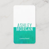 Elegant Waterverf Moderne Minimale Blauwgroen Vert Visitekaartje (Voorkant)