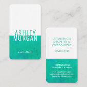 Elegant Waterverf Moderne Minimale Blauwgroen Vert Visitekaartje (Voorkant / Achterkant)