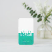 Elegant Waterverf Moderne Minimale Blauwgroen Vert Visitekaartje (Staand voorkant)