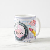 Elegant Waterverf Monogram Beauty Cosmetics Style Koffiemok (Voorkant rechts)