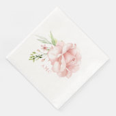 Elegant Waterverf Monogram Roze Floral Dinner Servet (Hoek)