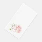 Elegant Waterverf Monogram Roze Floral Servet (Hoek)