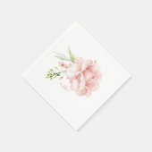 Elegant Waterverf Monogram roze handstaart Servet (Hoek)