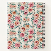 Elegant Waterverf Mooie Bloemige Monogram Notitieboek (Achterkant)