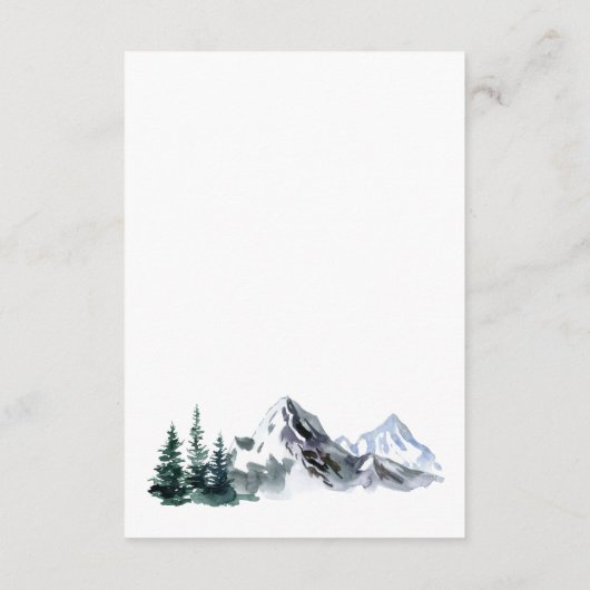 Elegant Waterverf Mountain — Kaart met details beh (Achterkant)