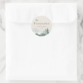 Elegant Waterverf Mountain Wedding Favor Stickers (Tas)