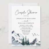 Elegant Waterverf Mountains Couple Shower Kaart (Voorkant)