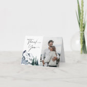 Elegant Waterverf Mountains Forest Bedankkaart (Voorkant)