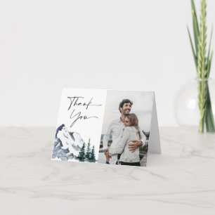 Elegant Waterverf Mountains Forest Bedankkaart