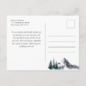 Elegant Waterverf Mountains Forest Hartelijk dank Briefkaart (Achterkant)