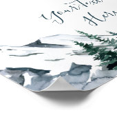 Elegant Waterverf Mountains Forest Landscape Posts Poster (Hoek)