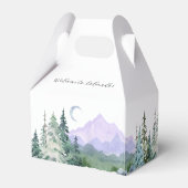 Elegant Waterverf Mountains Forest Wedding Bedankdoosjes (Achterkant)