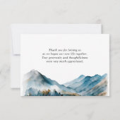 Elegant Waterverf Mountains Forest Wedding Bedankkaart (Achterkant)