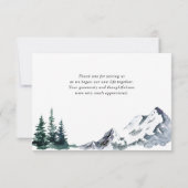Elegant Waterverf Mountains Forest Wedding Bedankkaart (Achterkant)