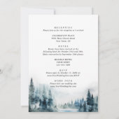 Elegant Waterverf Mountains Forest Wedding Kaart (Achterkant)