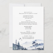 Elegant Waterverf Mountains Forest Wedding Kaart (Achterkant)