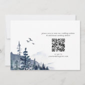 Elegant Waterverf Mountains Forest Wedding QR Save The Date (Achterkant)