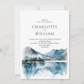 Elegant Waterverf Mountains Forest Wedding RSVP Kaart (Voorkant)