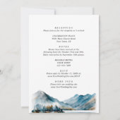 Elegant Waterverf Mountains Forest Wedding RSVP Kaart (Achterkant)