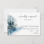 Elegant Waterverf Mountains Forest Wedding RSVP Kaartje (Voorkant)
