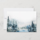 Elegant Waterverf Mountains Forest Wedding RSVP Kaartje (Achterkant)