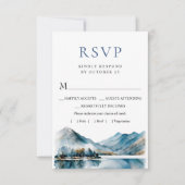 Elegant Waterverf Mountains Forest Wedding RSVP Kaartje (Voorkant)
