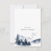 Elegant Waterverf Mountains Forest Wedding RSVP Kaartje (Achterkant)