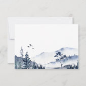 Elegant Waterverf Mountains Forest Wedding RSVP Kaartje (Achterkant)