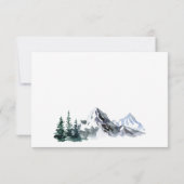 Elegant Waterverf Mountains Forest Wedding RSVP Kaartje (Achterkant)