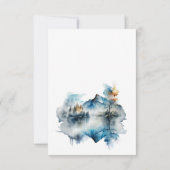 Elegant Waterverf Mountains Forest Wedding RSVP Kaartje (Achterkant)