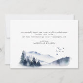 Elegant Waterverf Mountains Forest Wedding Save The Date (Achterkant)