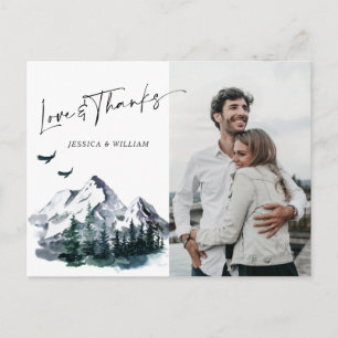 Elegant Waterverf Mountains FOTO Dank u wel Briefkaart