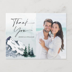 Elegant Waterverf Mountains FOTO Dank u wel Briefkaart