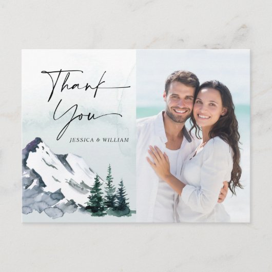 Elegant Waterverf Mountains FOTO Dank u wel Briefkaart (Voorkant)