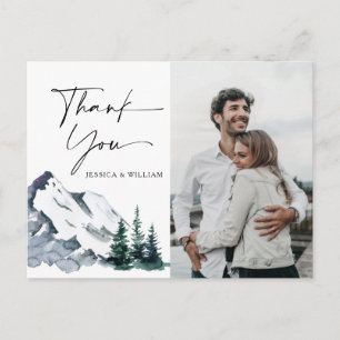 Elegant Waterverf Mountains FOTO Dank u wel Briefkaart