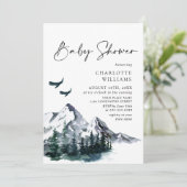 Elegant Waterverf Mountains NEUTRAL Baby shower Kaart (Staand voorkant)