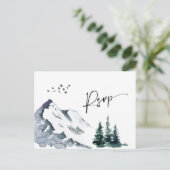 Elegant Waterverf Mountains Weddenschap QR code RS Briefkaart (Staand voorkant)