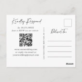 Elegant Waterverf Mountains Weddenschap QR code RS Briefkaart (Achterkant)