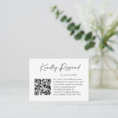 Elegant Waterverf Mountains Weddenschap QR RSVP Informatiekaartje (Staand voorkant)
