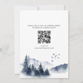 Elegant Waterverf Mountains Wedding QR code Kaart (Achterkant)