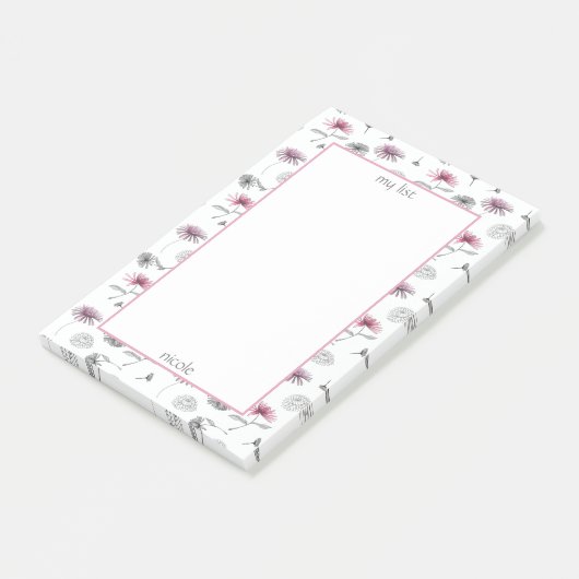 Elegant Waterverf Mums Floral Post-it® Notes (Schuin)