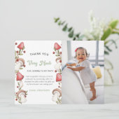 Elegant Waterverf Mushroom Woodland Foto Bedankkaart (Staand voorkant)