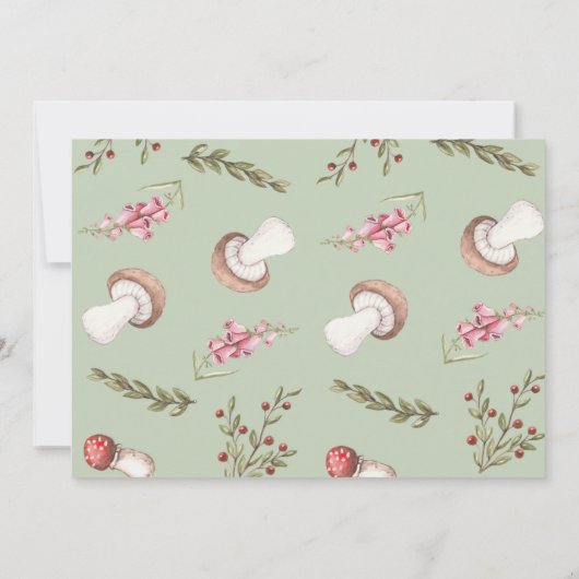 Elegant Waterverf Mushroom Woodland Foto Bedankkaart (Achterkant)