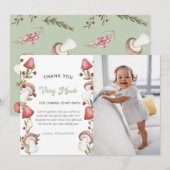 Elegant Waterverf Mushroom Woodland Foto Bedankkaart (Voorkant / Achterkant)