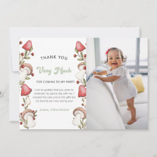 Elegant Waterverf Mushroom Woodland Foto Bedankkaart