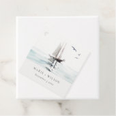 Elegant Waterverf Nautical Sailing Yacht Wedding Bedankjes Labels (In situ)