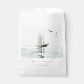 Elegant Waterverf Nautical Sailing Yacht Wedding Bedankzakje (Voorkant)